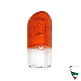 Blinkerglas Kantenhaube rechts orange-wei