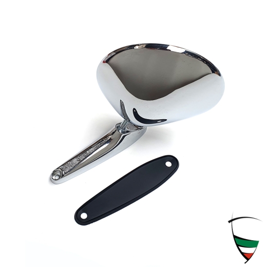 specchio esterno cromato rotondo Spider, GT 1.serie,senza logo,base sottile con guarnizione in gomma