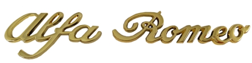 Scritta Alfa Romeo 147x30mm oro autoadesivo 147 156 159 166 Giulietta MiTo Giulia Spider/GT Stelvio