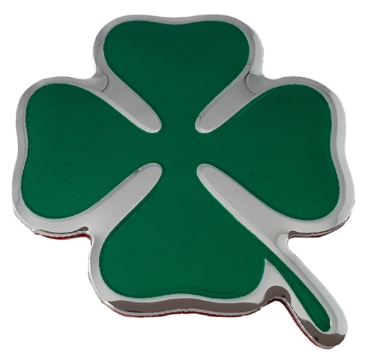 Cartel modelo Shamrock verde 33x33mm bordes plata