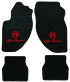 FOOT MATS 166 YEAR >09.03 BLACK COLOR WITH RED EMBLEM, VELOUR