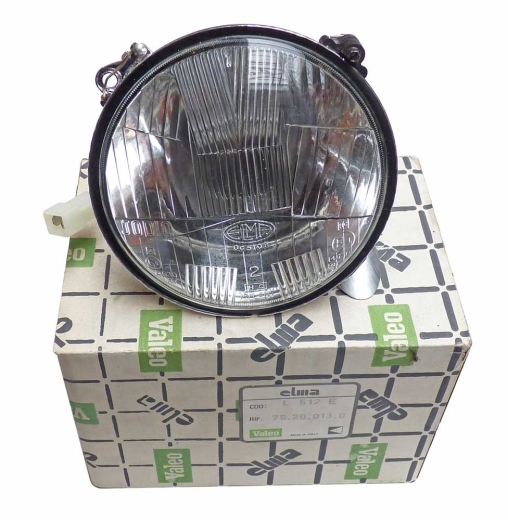 RIGHT OUTER HEADLAMP ALFETTA BERLINA, ALFETTA GT ALL MODELS WITHOUT PARKING LIGHT, ORIGINAL ELMA