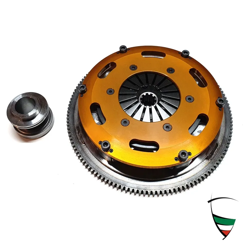 frizione da corsa con volano da 130 denti, piastra Ergal, disco in metallo sinterizzato e cuscinetto versione 2000 modelli con 6 viti, peso 10,2 kg