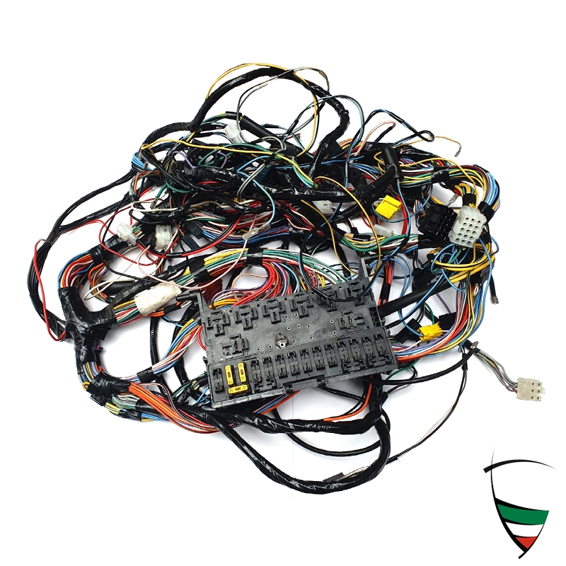 WIRING HARNESS FRONT SPIDER 90-93 CARB. WITH HEADLAMP RANGE ADJUSTMENT INCL. FUSE BOX, GENUINE PART