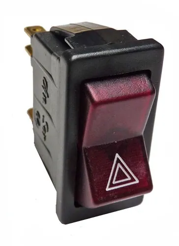 SWITCH FOR HAZARD WARNING LIGHT - SPIDER angular, red