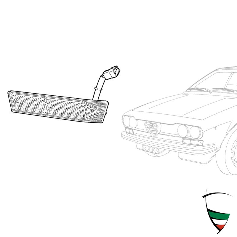 Clignotant/feux de position droit Alfetta GT 1.série blanc/blanc