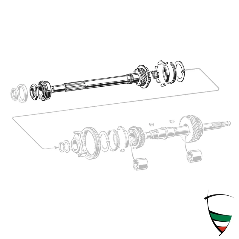 Gearbox main shaft front 2000 bearing/ synchronizer ring NEW