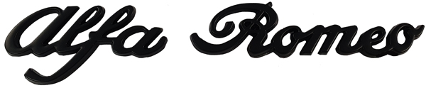 ALFA ROMEO SCRIPT 147x30mm BLACK SELF-ADHESIVE 147 156 159 166 GIULIETTA GIULIA MITO STELVIO