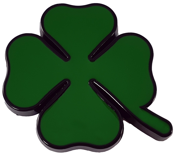 MODEL SIGN CLOVERLEAF GREEN 53x53MM BLACK EDGE