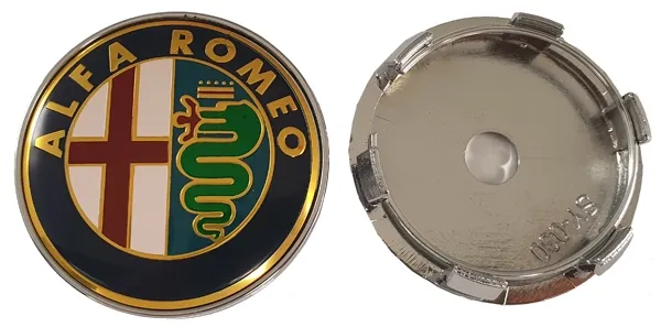 Emblema del cerchio Alfa Romeo colorato/oro 60 mm