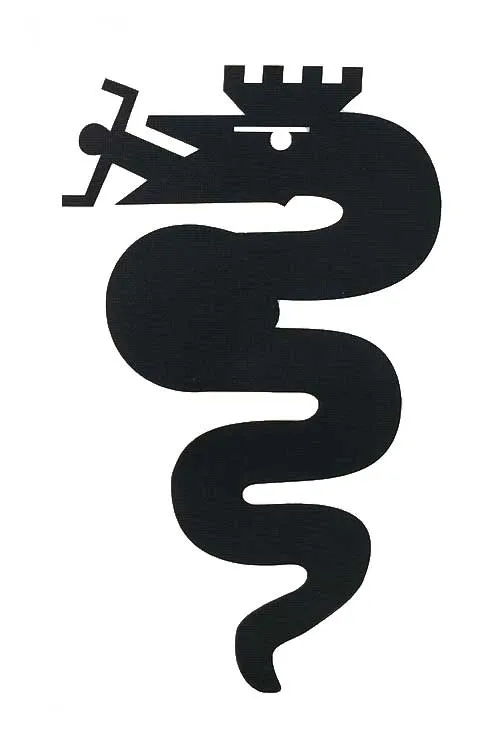 STICKER "ALFA SNAKE" 140 mm / black