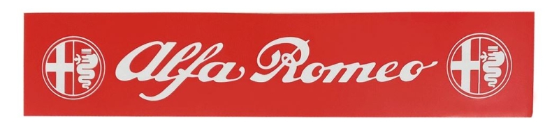 BATTERY STICKER "ALFA ROMEO" red/white