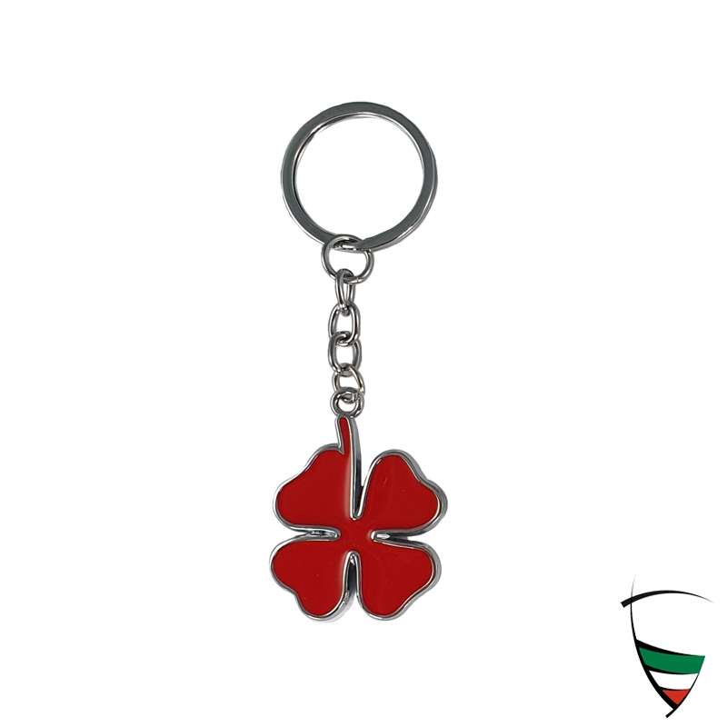 KEY CHAIN "CLOVERLEAF" RED
