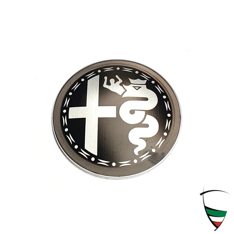 emblema nero 48 mm per cerchi in lega
