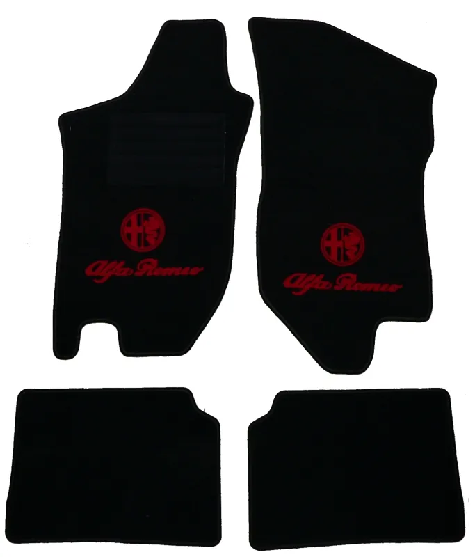 Fußmatten 145 bj. 06.99> schwarz/rotes Emblem Tuftvelour gekettelt,Rückenbeschichtung Latex Feinprägung