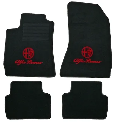 Fußmattensatz 159 bis Bj. 04.2008 schwarz, rotes Emblem, Rückenbeschichtung Latex Feinprägung