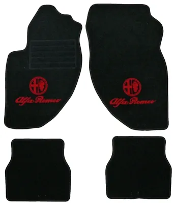 Fußmatten 166 bj. >09.03 schwarz/ rotes Emblem Tuftvelour Rückenbesch ichtung:Latex-Feinprägung