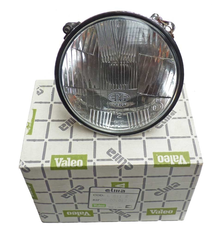 OUTER HEADLAMP RIGHT ALFETTA BERLINA, ALFETTA GT WITHOUT PARKING LIGHT ORIGINAL ELMA 75.20.012.00