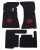GT SET OF FOOT MATS-STANDING PEDALS (4 PCS)-RED EMBLEM/SOFT VELOUR BLACK