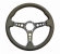 STEERING WHELL 360 mm PLAIN LEATHER, BLACK PUNCHED SPOKE, WITHOUT MOT