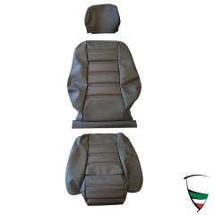 Sitzbezug Spider 1986-89 QV Kunstleder grau rote Nähte inkl. Kopfstützenbezug