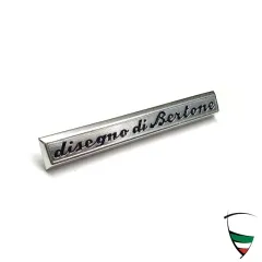 scritta "disegno di Bertone" >1969 in alluminio