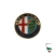 stemma Alfa Romeo 75mm metallo 33,75, 145/6,155,156,164,166,115 (da incollare)
