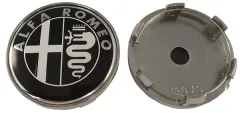 Emblema de llanta Alfa Romeo negro/blanco 60mm