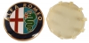 Emblema del cerchio Alfa Romeo colorato/oro 60 mm