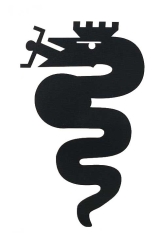 Aufkleber Alfa Schlange schw. 140mm