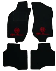 Fußmatten 146 bj. 06.99> schwarz/rotes Emblem Tuftvelour gekettelt,Rückenbeschichtung:Latex Feinprägung