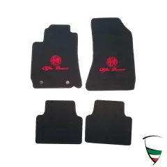 tappetini 159 a partire dal 05/08 neri/ emblema rosso con kit di fissaggio originale Alfa